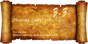 Zboray Zoárd névjegykártya